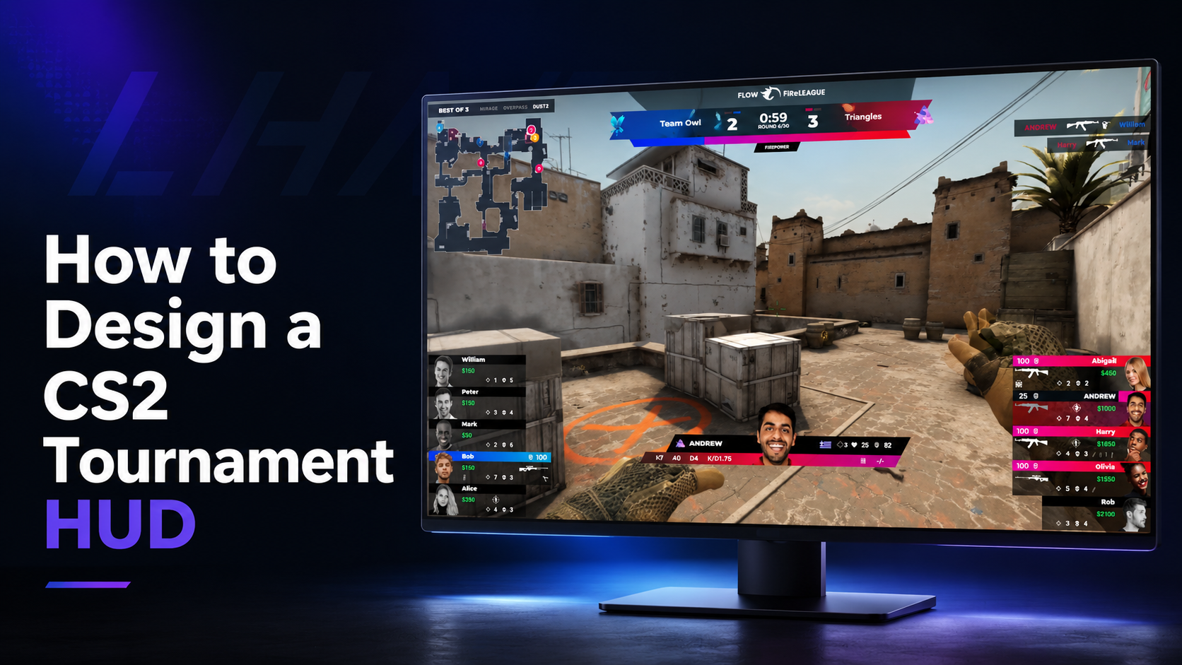 How to Design a CS2 Tournament HUD for Esports Broadcasts - LHM.gg