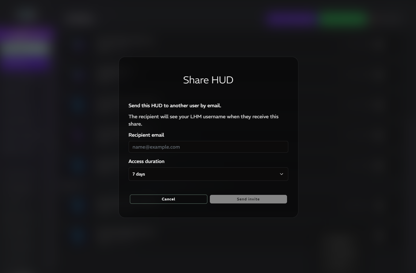 HUDs sharing and renting