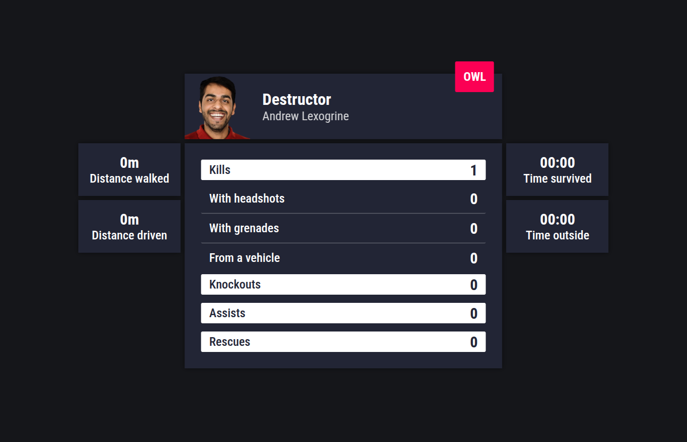 LHM PUBG Mobile HUD - Player summary screen