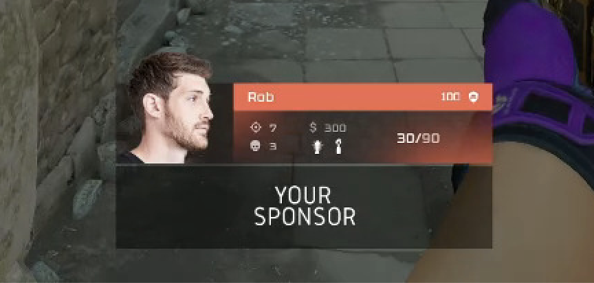 Example of a sponsor ad displayed within an LHM Ultra HUD